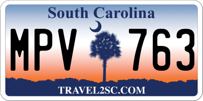 SC license plate MPV763
