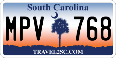 SC license plate MPV768