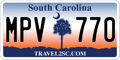 SC license plate MPV770