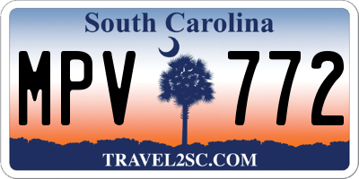 SC license plate MPV772