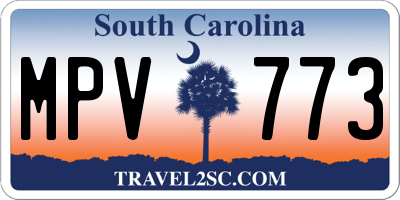 SC license plate MPV773