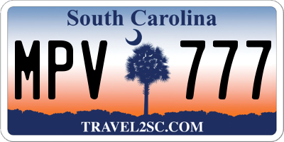 SC license plate MPV777