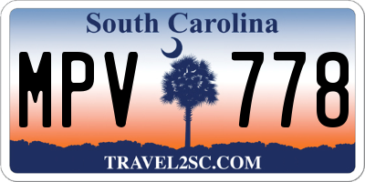SC license plate MPV778