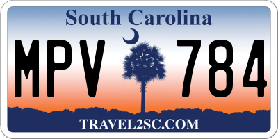 SC license plate MPV784