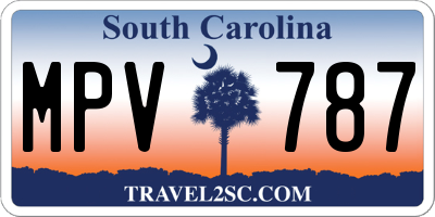SC license plate MPV787