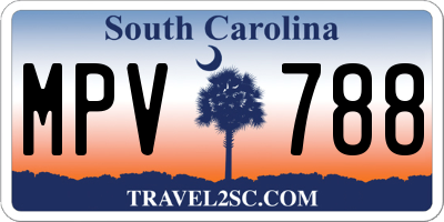 SC license plate MPV788