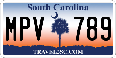 SC license plate MPV789