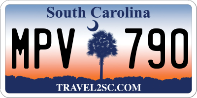 SC license plate MPV790