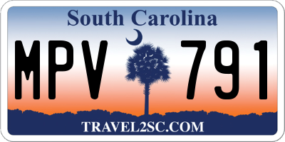 SC license plate MPV791