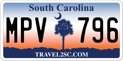 SC license plate MPV796