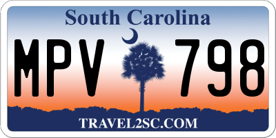 SC license plate MPV798