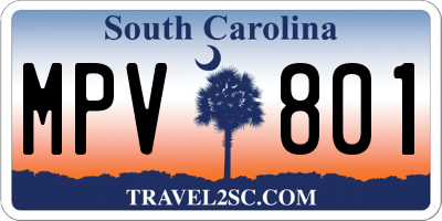 SC license plate MPV801