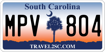 SC license plate MPV804