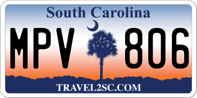 SC license plate MPV806