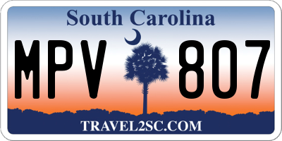 SC license plate MPV807