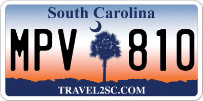 SC license plate MPV810