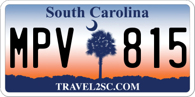SC license plate MPV815