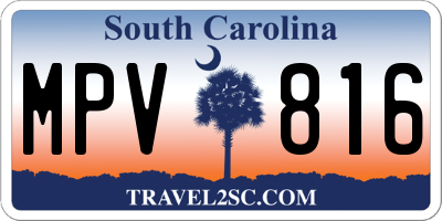 SC license plate MPV816