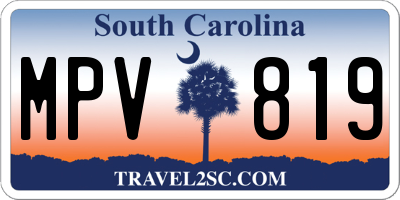 SC license plate MPV819