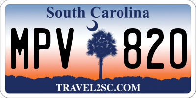 SC license plate MPV820