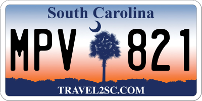 SC license plate MPV821