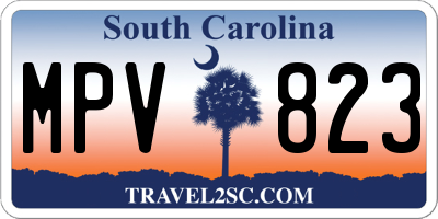 SC license plate MPV823