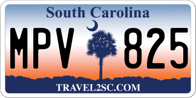 SC license plate MPV825