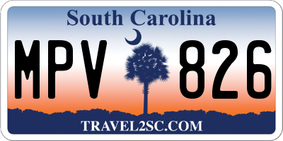 SC license plate MPV826