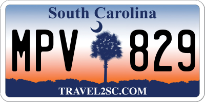SC license plate MPV829