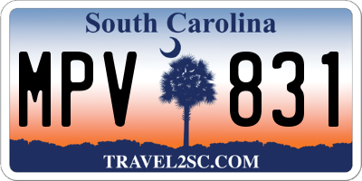 SC license plate MPV831