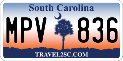 SC license plate MPV836