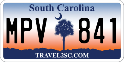 SC license plate MPV841
