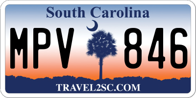 SC license plate MPV846