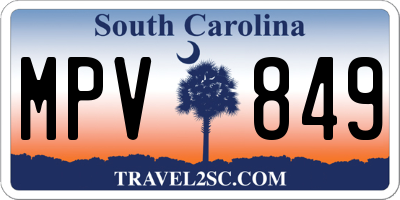 SC license plate MPV849