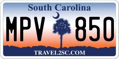 SC license plate MPV850