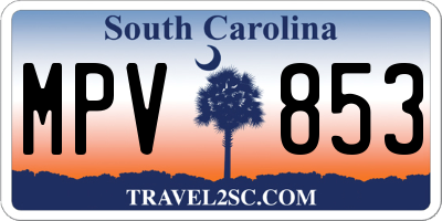 SC license plate MPV853