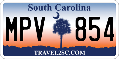 SC license plate MPV854