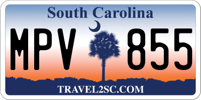 SC license plate MPV855