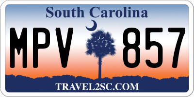 SC license plate MPV857