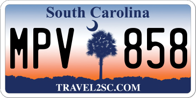 SC license plate MPV858