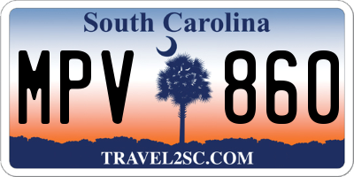 SC license plate MPV860