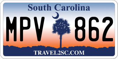 SC license plate MPV862