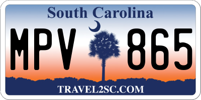 SC license plate MPV865