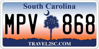 SC license plate MPV868