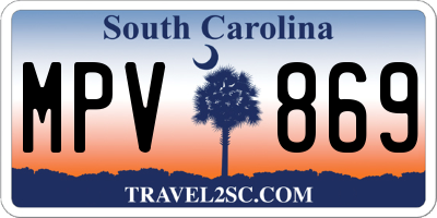 SC license plate MPV869