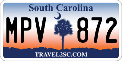 SC license plate MPV872