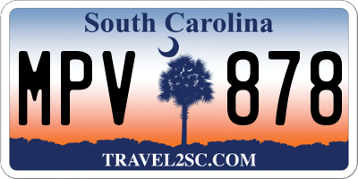 SC license plate MPV878