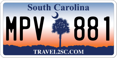 SC license plate MPV881