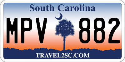 SC license plate MPV882