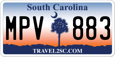 SC license plate MPV883